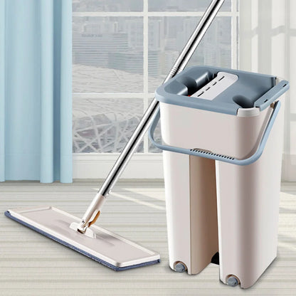 Hands-Free Flat Mop & Bucket Set