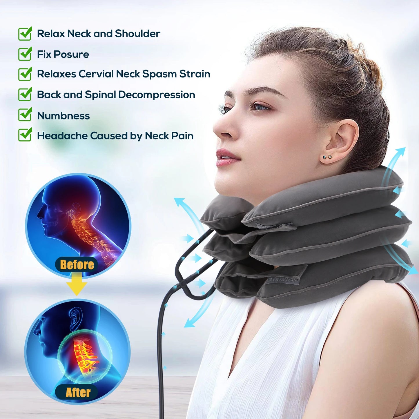 Neck Stretcher Air Traction Pillow