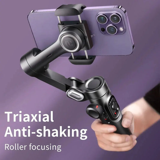 3-Axis Handheld Gimbal Stabilizer with Tripod | Anti-Shake Smartphone Mount